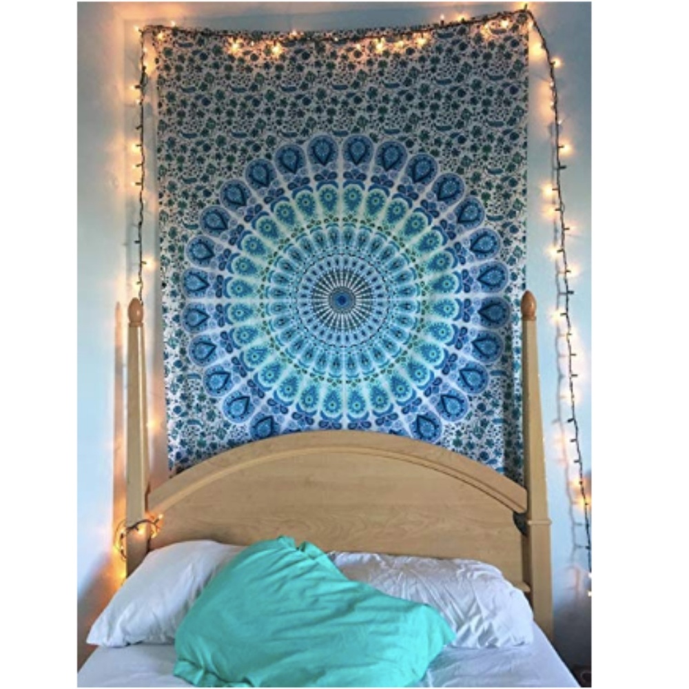 Turquoise Mandala Tapestry - Picture 2 of 4